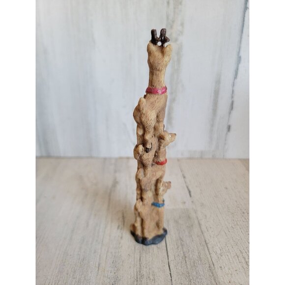 Vintage unique reindeer totem stack Xmas home decor accessory - Picture 4 of 6